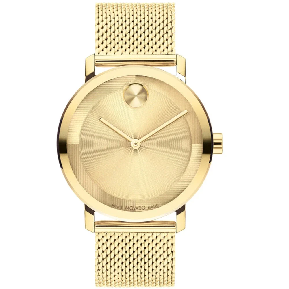 MOVADO BOLD 3601073 GOLD DIAL & STAINLESS STEEL BRACELET 40MM MENS WATCH